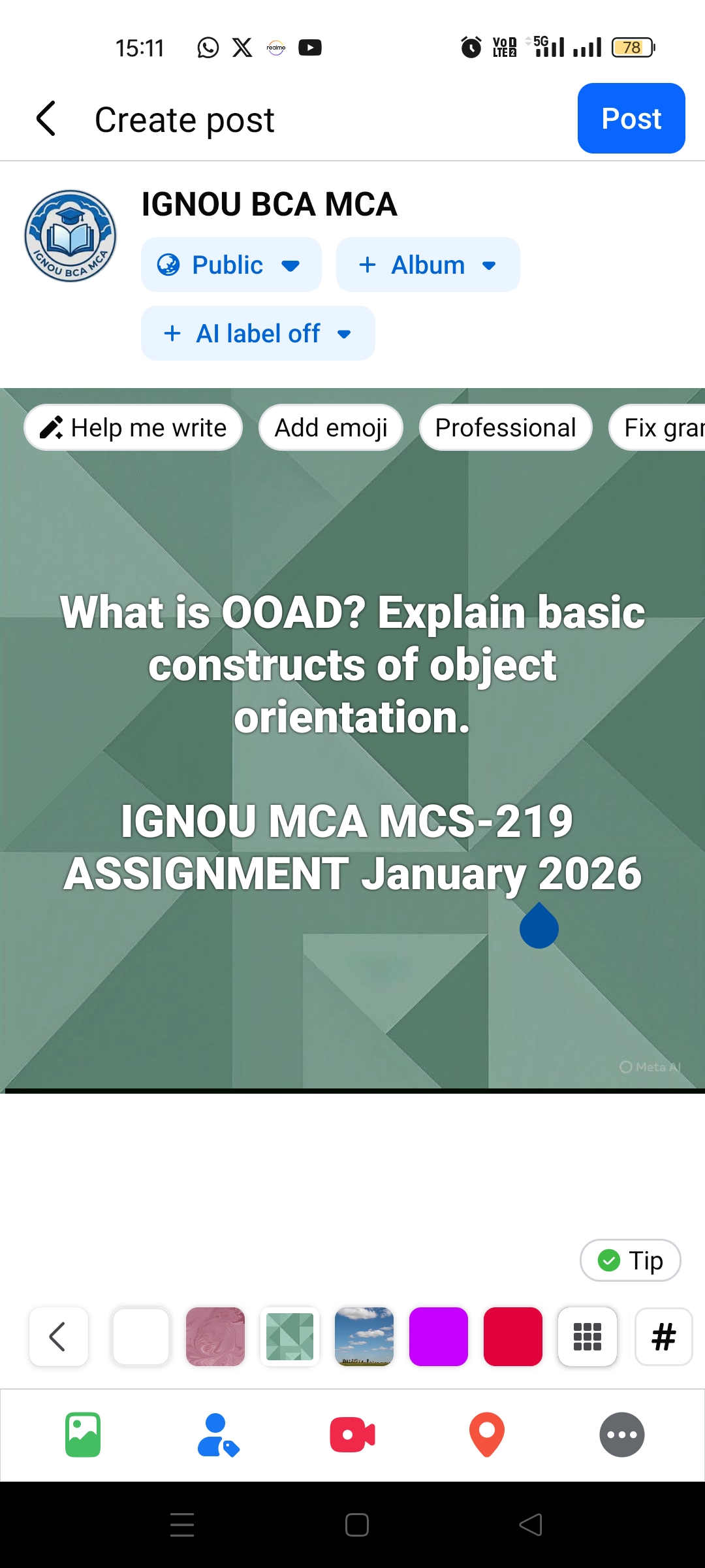 What is OOAD? Explain basic constructs of object orientation.